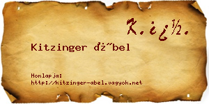 Kitzinger Ábel névjegykártya