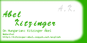 abel kitzinger business card